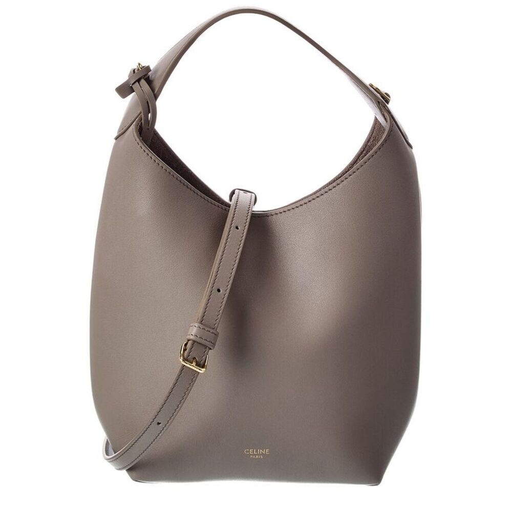 Celine Leather Shoulder Bag, Brown